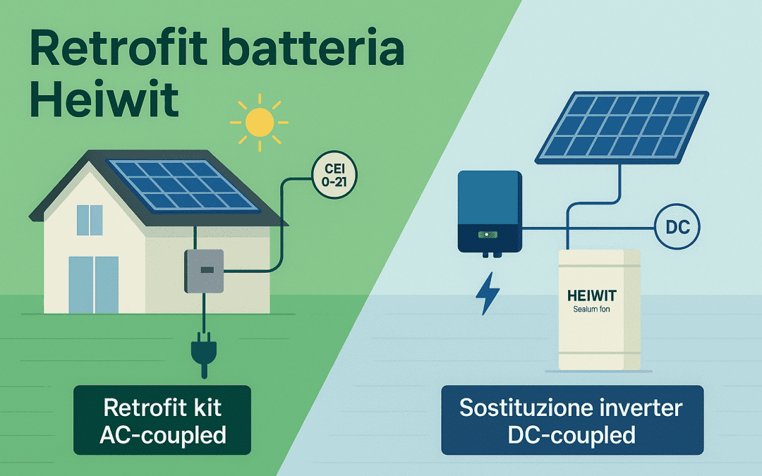 Batteria Heiwit in retrofit su impianti fotovoltaici esistenti: quando conviene il kit e quando sostituire l’inverter