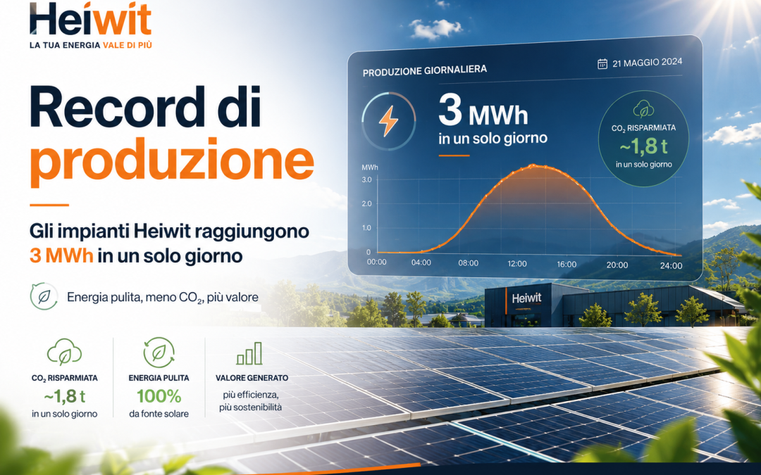 Record Heiwit: 3 MWh di energia solare prodotti in un solo giorno