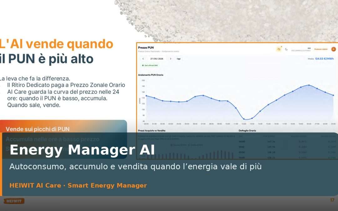 Energy Manager AI: vendere energia quando vale di più e usare meglio la batteria