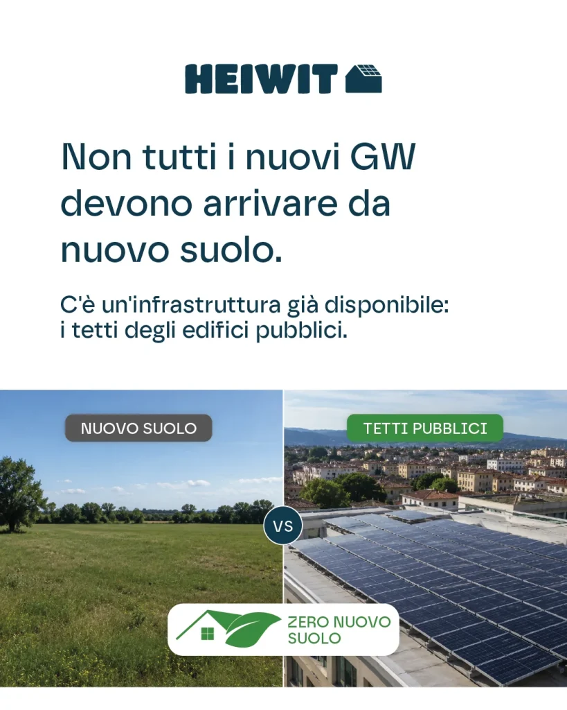 Tetti pubblici come infrastruttura disponibile senza consumo di nuovo suolo