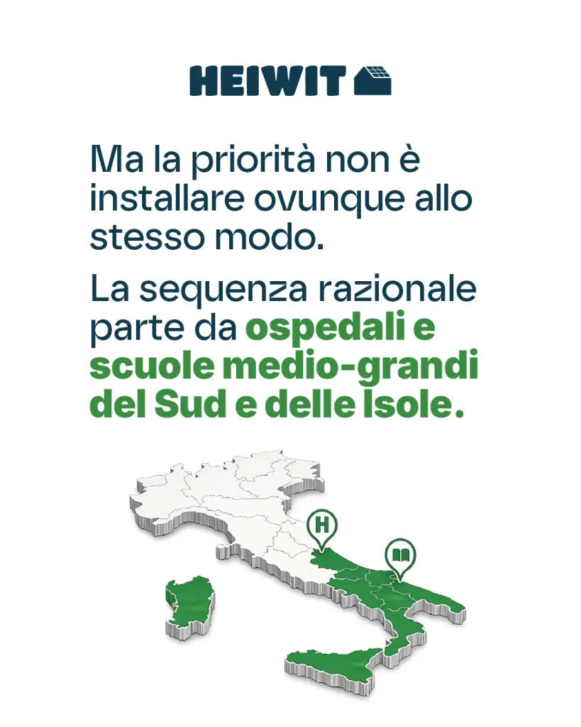 Priorità a ospedali e scuole medio-grandi del Sud e delle Isole