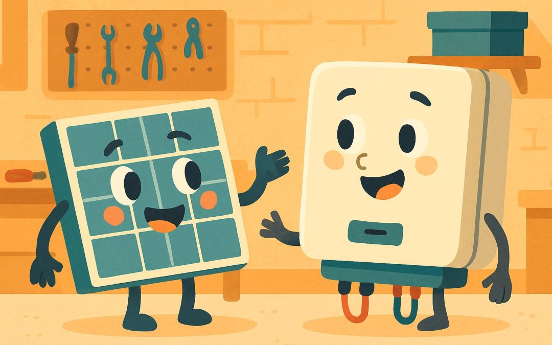 Il pannello solare timido con l’inverter