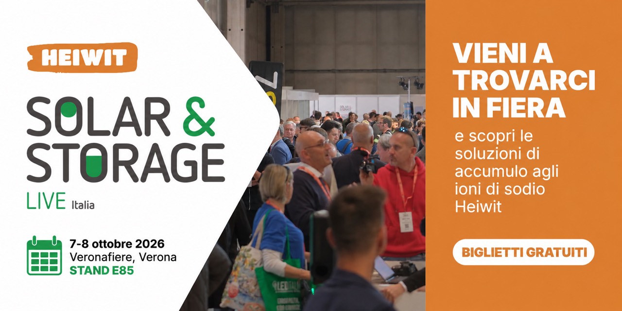 Heiwit a Solar & Storage Live Italia: 7–8 ottobre 2026 a Veronafiere, stand E85, biglietti gratuiti