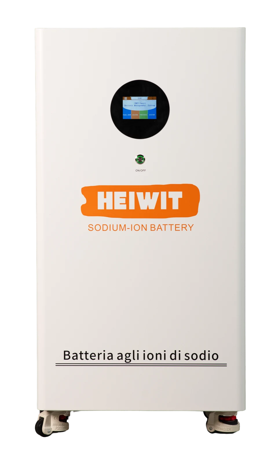 Batteria Heiwit agli ioni di sodio, vista frontale